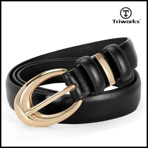 3 Pack Women\'s Faux Leather Belt with Gold Buckle for Jeans Pants main image 6